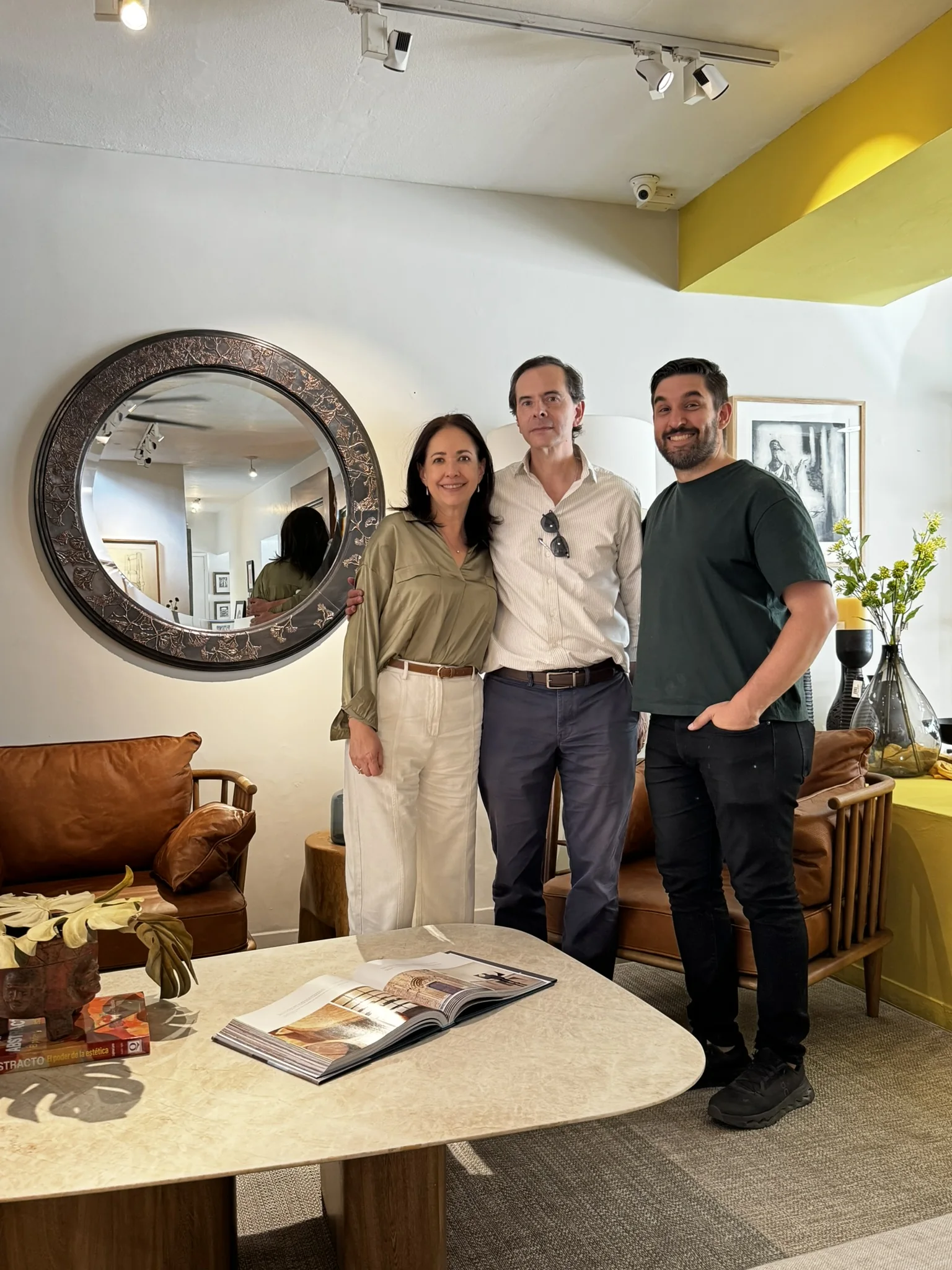 Elena and Alfonso with Godspeed at the Amates showroom