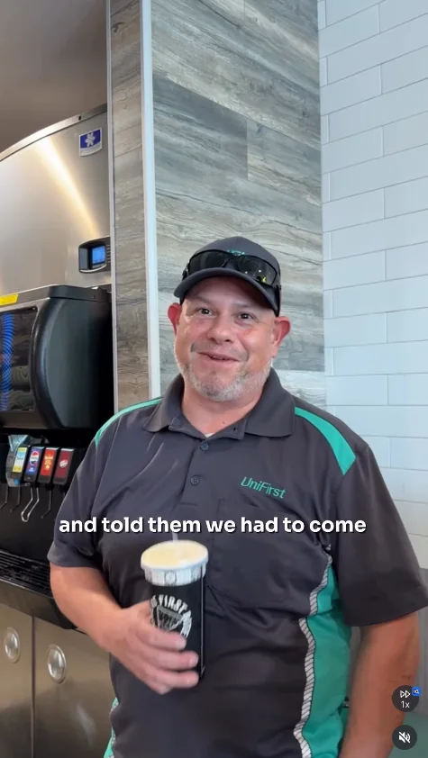 Customer holding a drink during his Casa Garcia interview