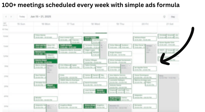 100+ meetings scheduled every week with Simple Ads Formula