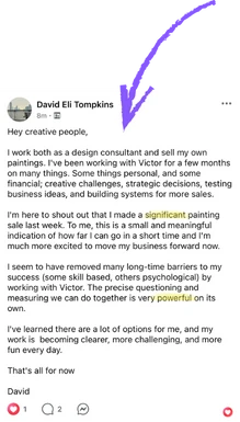 David Eli Tompkins testimonial